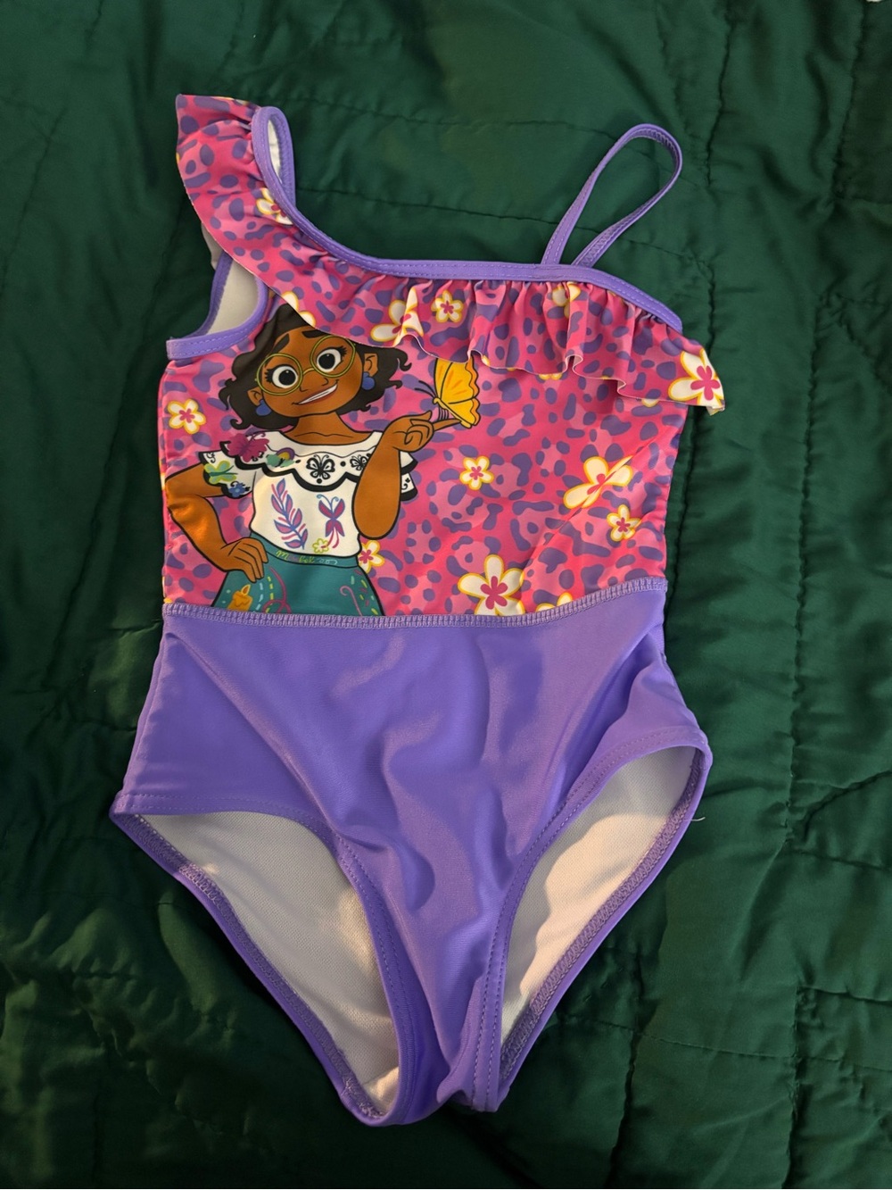 Disney Purple and Pink One-Piece Swimsuit with Character and Ruffle